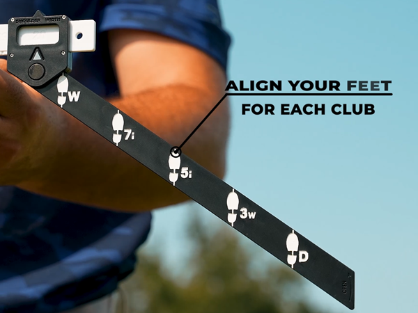 stance caddy golf perfect alignment foot ball placement all clubs left right handed wedge driver club proper distance consistency accuracy