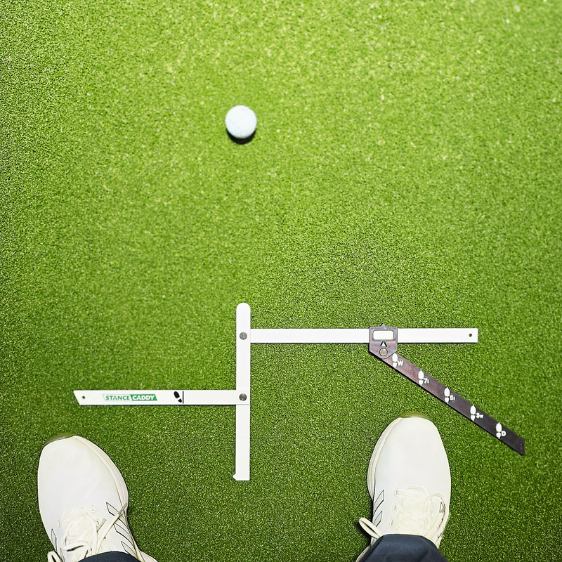 stance caddy golf perfect alignment foot ball placement square clubface wedge driver club proper distance consistency accuracy 